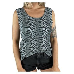 Vintage E.K. Designs Zebra Print Ribbed Tank Top